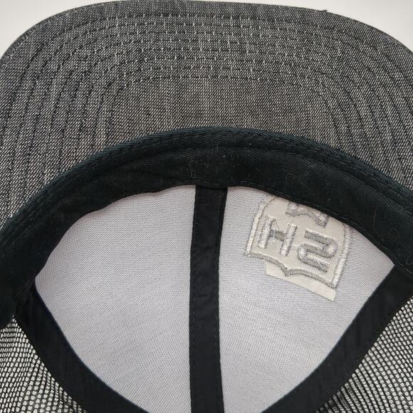 HSM Snapback Trucker Hat Black One Size Adjustable Embroidered Mesh Back - Picture 8 of 9